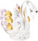 RORPOIR Swan Figurine Crystal Swan Statue Intricate Home Decor for Living Room Bookshelf
