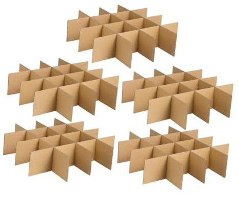 Cabilock 5er Set Pappe Trennwände Für Umzugskartons Stabiler Und Geschirr Schutz Für Sicheres Verpacken Und Versenden Boxen Mit Fächern Ideal Für Empfindliche