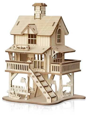 Comfoyar Puzzle 3D Casa del Árbol, Maquetas Madera para Construir Adultos, DIY Construcciones Madera para Montar, Decoracion Hogar y Cumpleaños Navidad DÍa del Padre Regalos para Hombre Mujeres