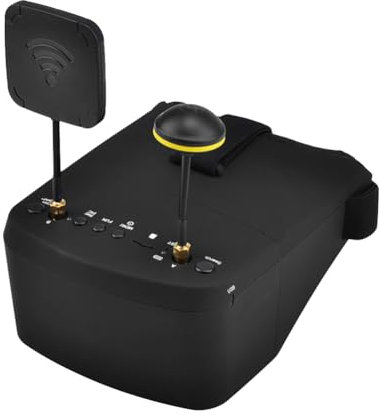 Muyilanc -800D FPV-Brille 5,8 G 40 Kanäle 5 854 X 480 DVR-Aufnahme/Speicherung Doppelantennen 2000 MAh für RC-Renndrohne EU Stecker