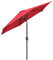 Yaheetech Sombrilla de Jardín con Manivela Inclinable Ø270x241cm Protección UV Columna de Hierro 6 Varillas de Metal para Terraza Exterior Balcón sin Soporte Rojo