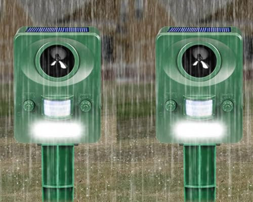 XIAXIA 2X Repellente Ultrasuoni Solare per Gatti e Animali - Efficace Dissuasore per Gatti, Piccioni e Altri Animali - Ideale per Fattorie, Giardini e Cortili