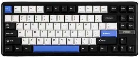TH85 75% Wired And Wireless Mechanical Keyboard ANSI Layout QMK VIA Gasket Hot-Swap Compatible with Office And With USB 2.4GHz Bluetooth(Black White Blue)