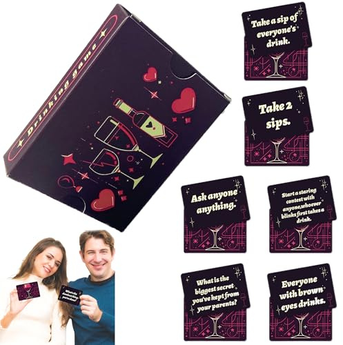 Syiyunran Juegos De Cartas Adultos Beber - 1 Caja, Mesa Adulto en Inglés Puzzle Bebidas Gadgets Juego, Regalos Divertidos, para Fiesta, Beber, Fiestas, Reuniones y Más Regalo Pareja Juego