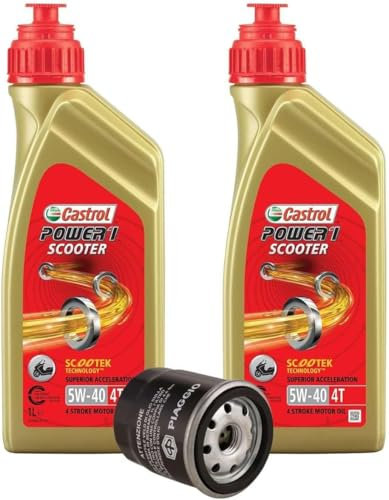Kit Tagliando 2Lt Olio 5W-40 + Filtro olio 82635R per Piaggio Beverly Vespa GTS Liberty 125 150 200 300