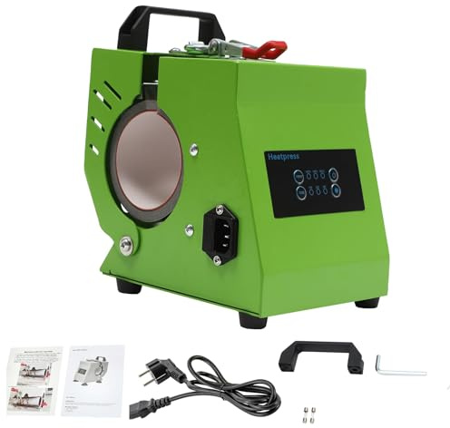 Futchoy Presse à tasses de 300 W - 300 W - Presse de transfert de tasses - Temps et température réglables - Presse à chaud - Pour tasses en céramique, tasses en verre et tasses en métal - Vert