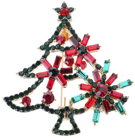 Broche D'arbre De Noël Scintillante Fermoir Sécurisé Accessoire Léger En Alliage Broche D'arbre Noël Festive