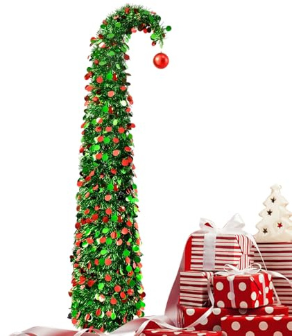 Árbol de Navidad artificial - Extensible 149 cm Decoración del hogar | Gran árbol festivo divertido Decoración de habitaciones, para fiestas, interiores, exteriores, salón, jardín, terraza, oficina