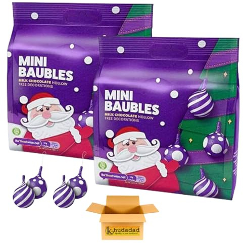 Chocolate Holiday Bauble Set – 24 Decorative Tree Treats (72g Each) | Fun Christmas Hanging Sweets for All Ages (2x)