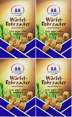 Diamant Würfel Rohrzucker, 500 g (Packung mit 4)