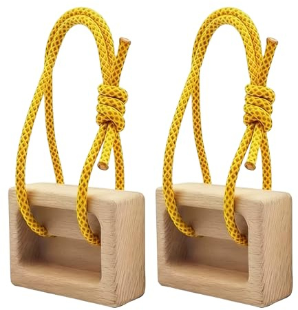 Wooden Fingerboard - Climbing Grip Exercise Equipment for Training with for and with | Durable Natural Wood with Depth Holds, Portable Indoor Doorway Mount, Strength and Endurance Builder for