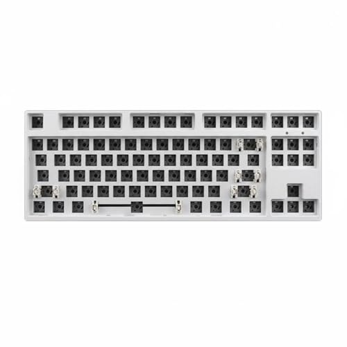 Gralara Hot-swap-Eingabegerät-Kit eingebauter Akku 87-Tasten Base-Eingabegerät Full-Key-Rollover Computerzubehör für Gaming-Enthusiast, Büro, White