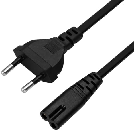 Câble d'alimentation C7 3m, 2 Broches Bipolaire, Prise EU Noir