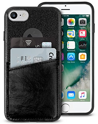 Puro IPC747CSHINEPBLK Shine Pocket Schutzhülle für Apple iPhone 6/6S/7/8 Schwarz