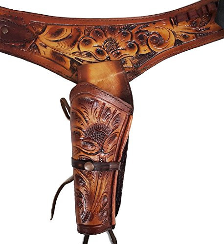 Modestone 44/45 Left Handed Western Leather Holster Pistolengürtel Rig Revolver 38