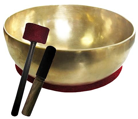 Therapie KLANGSCHALE 7000g (7 Kg) Handarbeit Nepal 4-tlg Klangmassage SET + Buch + 2 x Klöppel + ZUBEHÖR. 70220-0