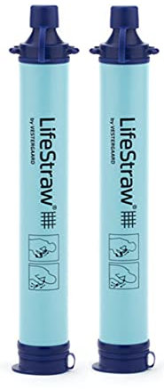 LifeStraw® Lot de 2 filtres à eau personnels pour randonnée, camping, voyage et préparation aux situations d'urgence, bleu