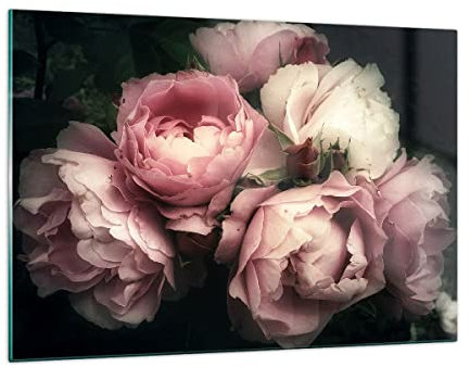 ARTTOR Wandbilder Dekoration Wohnzimmer Pfingstrose Blume Bilder auf Glas 120x80cm Glasbild Schlafzimmer Küche Deko Wand Kunstdruck Art Groß XXL Wanddeko Bild im Glas Modern Wall Decor GAA120x80-3930