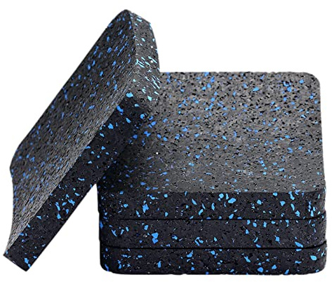 BestXD Träningsutrustningsmatta, dynor löpbandsmatta med högdensitetsgummi (3,94 x 3,94 x 1,3 cm) (4 st)
