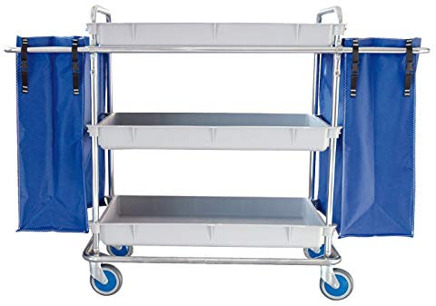 GALINDO MOD-20 Transportwagen LENCERIA verchromt, Hubwagen, 4 Rollen, 125 Ø, Teleskopgriffe, 77 l / u, Grau