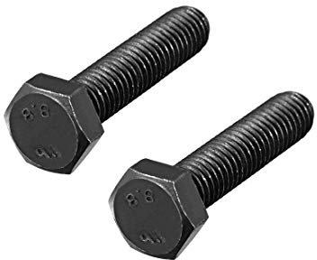 M8 x 35 mm testa esagonale sinistra viti bulloni di fissaggio in acciaio al carbonio nero 2 pezzi