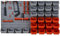 DURHAND 44 Pcs On-Wall Garage DIY Storage Unit with 28 Cubes 10 Hooks 2 Boards Screws Organisation Pegboard Tool Equipment Red