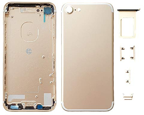 Smartex® Rückseite Gehäuse aus Glas, Hinterer Rahmen kompatibel mit iPhone 7 | KEIN Logo, Keine VORINSTALLIERTEN Komponenten (Gold)
