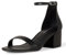 Amazon Essentials Sandali con Tacco e Due Cinturini Donna, Nero Finta Pelle, 43 EU