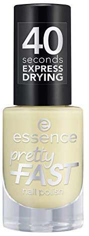 essence pretty FAST nail polish, Nailpolish, Nagellack, Nr. 06 Yellow To Go, gelb, schnelltrocknend, farbintensiv, ohne Aceton, vegan, Mikroplastik Partikel frei (5ml)