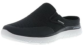 Skechers Summits Vindicator Zuecos para hombre, pantuflas, deslizantes, informales, zapatos de jardín, anchura: regular, plantilla extraíble, negro, 42 EU