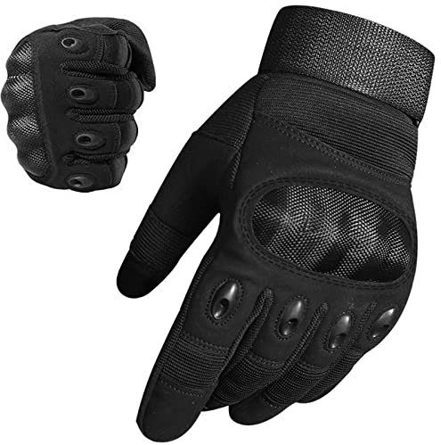 WESTWOOD FOX WFX Motorradhandschuhe für Damen und Herren, mit hartem Knöchel, Vollfinger-Touchscreen, Motorradhandschuhe zum Fahrradfahren, Schwar (Black, 2XL)