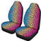 Showudesigns Regenbogen-Leoparden-Autositzbezüge für Damen, 2 Stück, bunte Geparden-Vordersitze, Schutzbezug, komplettes Set, universell passend für jeden LKW, Vans, SUV
