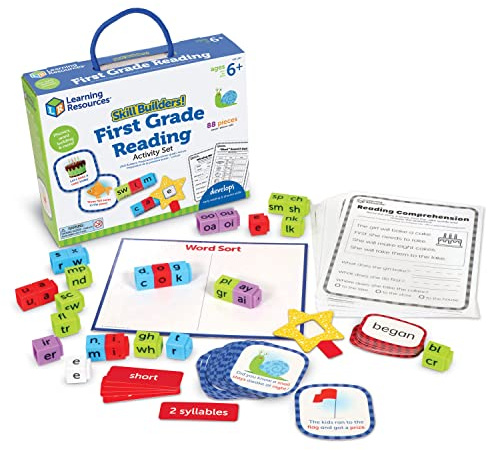 Learning Resources Skill Builders! 1st Grade Reading - 88 Pieces, Ages 6+ First Grade Learning Materials, Homeschool and Classroom Supplies, Reading Games for Kids