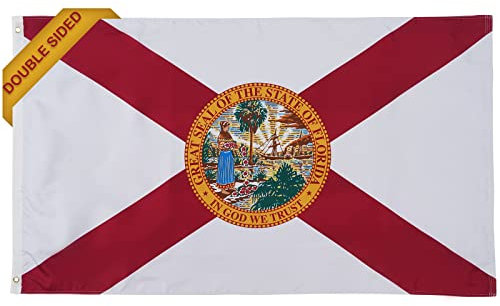 SYII Florida-Flagge, 3-lagig, doppelseitig, Bundesstaat Florida-Flaggen mit 2 Messingösen und Leinen-Kopf, strapazierfähiges Polyester, lebendige Farben für den Außenbereich