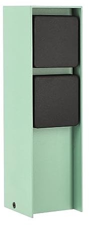 LED Universum - Außensteckdose ADAM, mint mit schwarzen Abdeckungen, 2 Steckplätze, Aluminium pulverbeschichtet, fest verdrahtet zum Anschluss von Gartengeräten oder Beleuchtung, max. 3680W