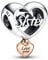 PANDORA „Love You Sister“ Herz-Charm aus Sterling-Silber und 14 Karat rosévergoldeter Metalllegierung - Kompatibel mit PANDORA Moments Armbänder