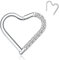 hengkaixuan Herz Septum Clicker Ring Daith Ohrringe Edelstahl Silber Daith Piercing Schmuck Rook Ohrringe CZ Hoop Hinged Segment Clicker Nasenringe Hoop Conch Helix Knorpel Tragus Creolen 8mm