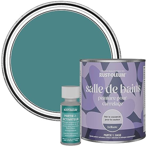 Rust-Oleum Green Water-Resistant Bathroom Tile Paint in Gloss Finish - Peacock Suit 750ml