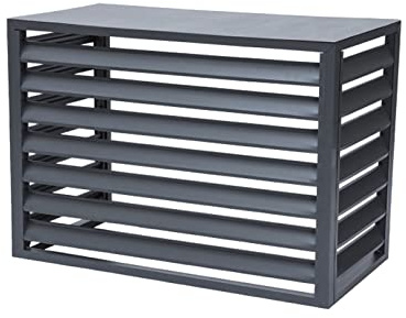 Außenklimaanlage Abdeckungs, Verkleidung aus Aluminium Schutzabdeckung Rechteck Outdoor Fenster Schutzgitter AC Einheit Split Klimaanlage Abdeckung Staubschutz für Haus ( Color : Black B , Size : 1.5P
