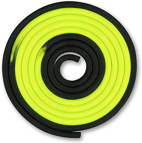 DRUNA Cuerda para Gimnasia Rítmica Ponderada 165g 3 m (Negro- Limón)