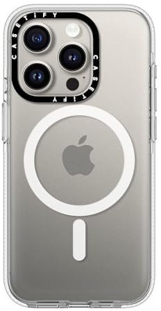 CASETiFY Transparente Schutzhülle für iPhone 15 Pro, vergilbt nicht, 2 m, 3 x Fallschutz in Militärqualität, kompatibel mit Magsafe, transparent