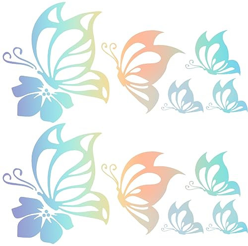 GORGECRAFT 2 Blatt Schmetterlings-Autoaufkleber-Set Schmetterlings-Vinyl Wasserfester Aufkleber Schmetterling Aufkleber Set Damen Reflektierende Autoaufkleber Für Auto Stoßstange Fenster Laptop