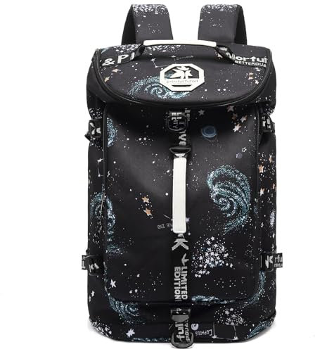 JYColofex Sac de sport sac à dos de lutte avec compartiment à chaussures 4 types de dos imperméable pour le sport, la marche, l'ordinateur portable, A-ciel étoilé, X-Large, Voyage