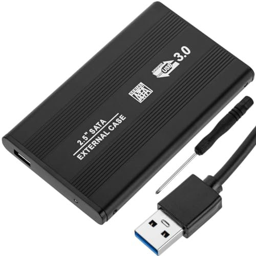 ZISONIX Boîtier de Disque Dur, Boîtier de boîtier de Disque Dur USB 3.0 HDD SSD SATA Externe Portable Superspeed en Aluminium 2.5 