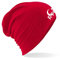 Beanie Mütze mit Göktürk Türk Bozkurt für Herren Damen und Kinder Unisex warm schwarz weiß rot Navyblau grau (DE/NL/SE/PL, Alphanumerisch, Einheitsgröße, Rot)