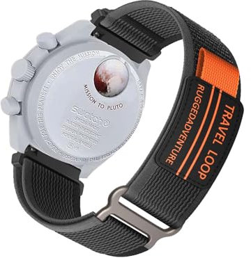 KUWAI Armband für Omega x Swatch MoonSwatch Armband mit Nylon Klettverschluss Sportlicher Armbänder Trail Loop für Damen Herren ErsatzArmband mit Omega x Swatch MoonSwatch (G)