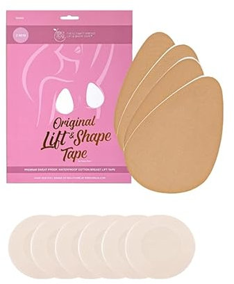 Perky Pear Original Lift & Shape Boob Tape [A-G Cups] - 2 Pairs of Boob Tape & 3 pairs Nipple Protector covers - Colour Options (Beige, GG-H)