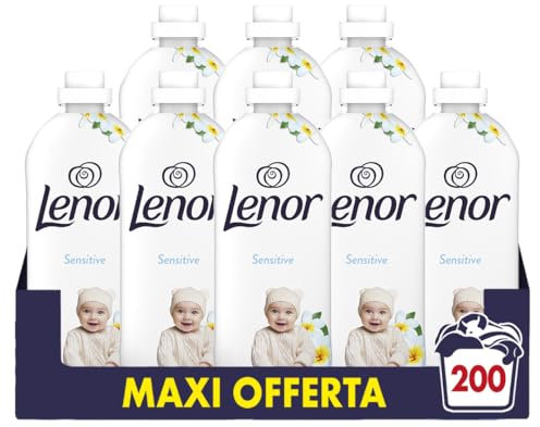 Lenor Ammorbidente Concentrato, 8x525ml dermatologicamente testato, 0% coloranti, profumo delicato