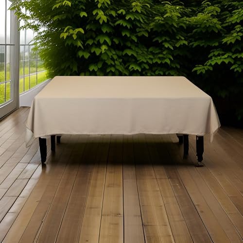 Vico Casa® Tovaglia antimacchia 140x180cm per tavolo cucina, salotto/Copritavolo resistente alle macchie, in poliestere (Tortora)