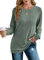 XIEERDUO Pullover Damen Sweatshirt Langarmshirt Herbst Winter Strickpullover Tunika Tshirt Elegant Oberteile Top Grün XL